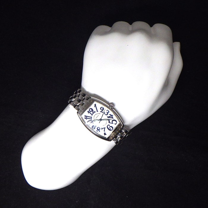 フランクミュラー FRANCK MULLER 腕時計 トノーカーベックス サンセット 2852SC シルバーギョーシェ文字盤 夜光針 SS 自動巻き 【中古】