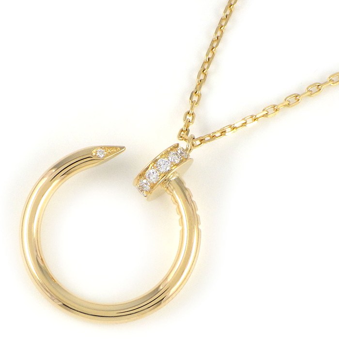 カルティエ Cartier ネックレス ジュストアンクル B7224889 釘モチーフ ダイヤモンド 計0.12ct K18YG 【中古】