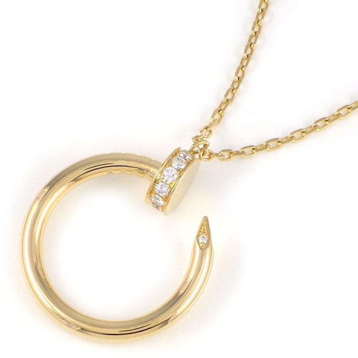 カルティエ Cartier ネックレス ジュストアンクル B7224889 釘モチーフ ダイヤモンド 計0.12ct K18YG 【中古】