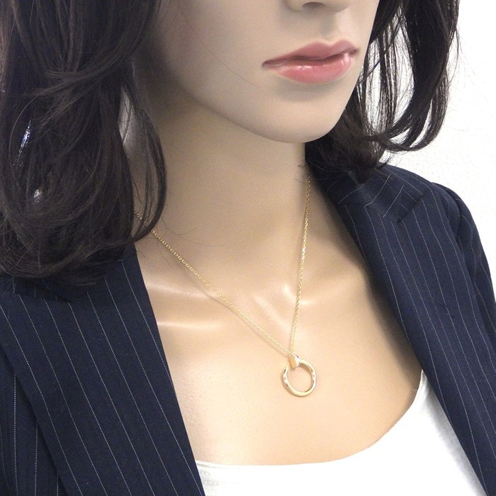 カルティエ Cartier ネックレス ジュストアンクル B7224889 釘モチーフ ダイヤモンド 計0.12ct K18YG 【中古】