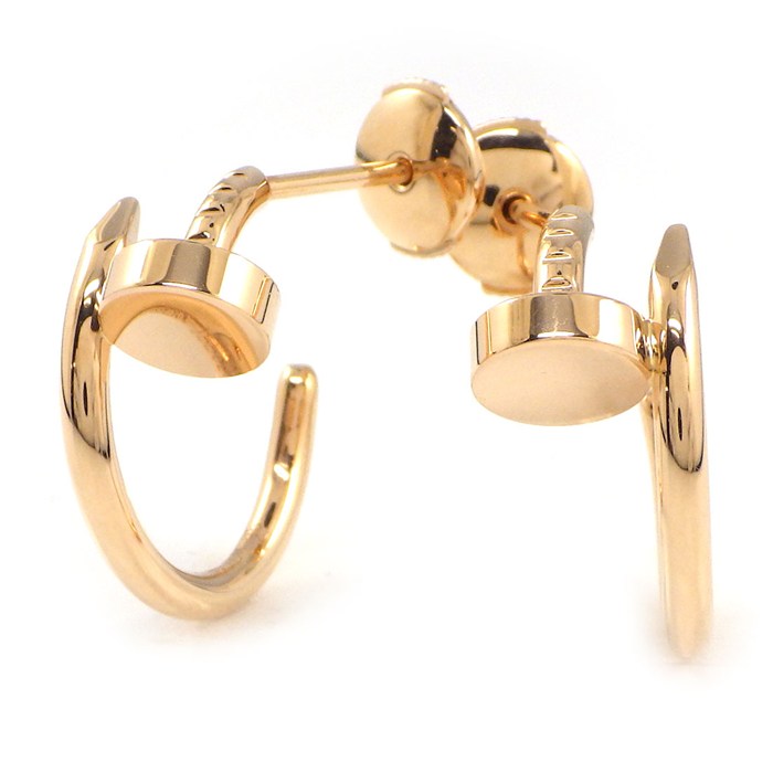 カルティエ Cartier ピアス ジュストアンクル フープ SM B8301234 釘モチーフ K18PG 【中古】