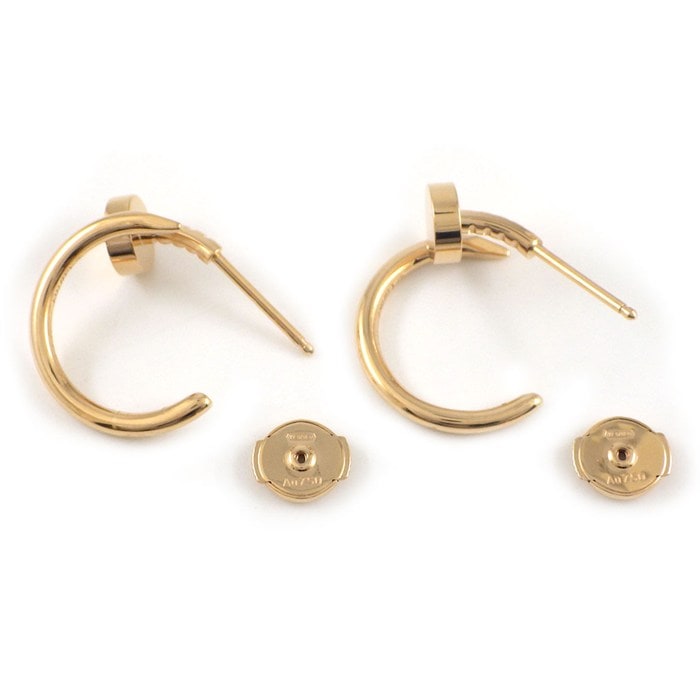 カルティエ Cartier ピアス ジュストアンクル フープ SM B8301234 釘モチーフ K18PG 【中古】