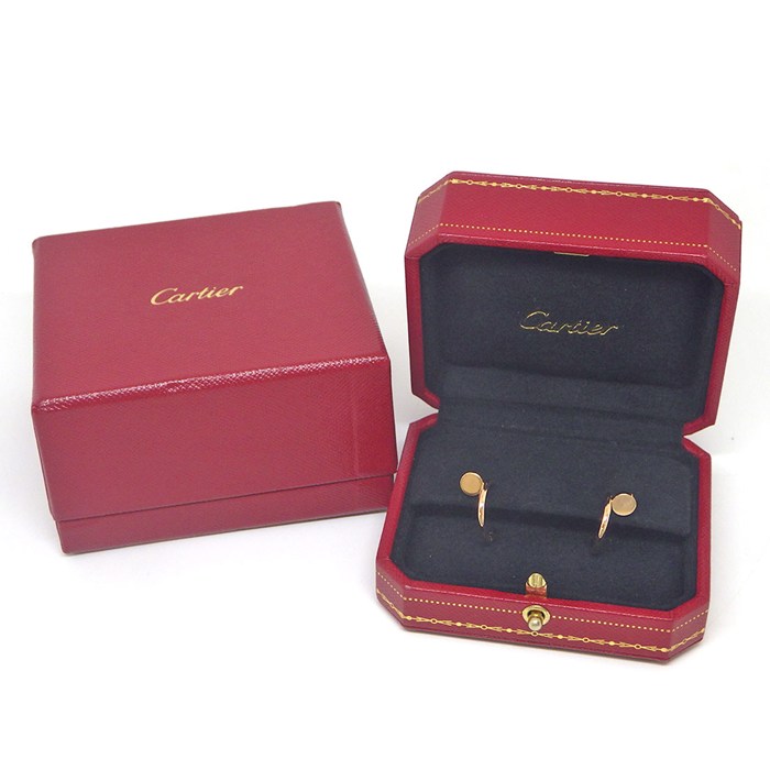 カルティエ Cartier ピアス ジュストアンクル フープ SM B8301234 釘モチーフ K18PG 【中古】