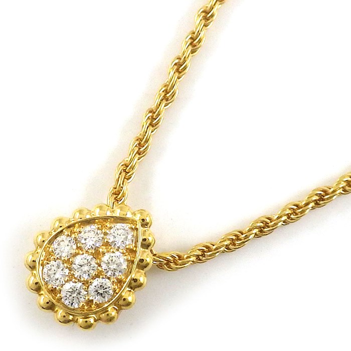  ブシュロン BOUCHERON ネックレス セルパンボエム エクストラスモール XS JPN00611 ドロップ モチーフ スクリューチェーン 8ポイント ダイヤモンド 計0.13ct K18YG 【箱・保付き】 【中古】