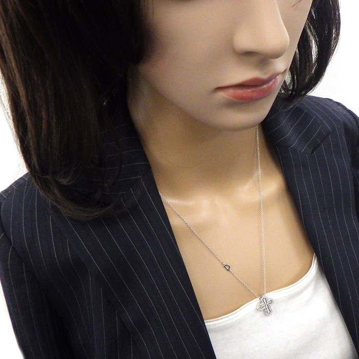 ダミアーニ DAMIANI ネックレス ベルエポック クラウン S クロス パヴェ ダイヤモンド K18WG 【箱・保付き】 【中古】