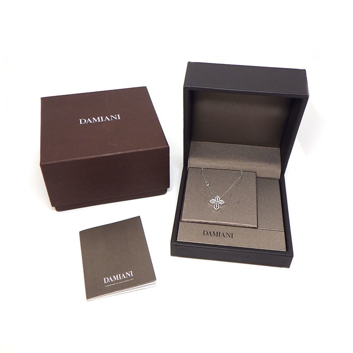 ダミアーニ DAMIANI ネックレス ベルエポック クラウン S クロス パヴェ ダイヤモンド K18WG 【箱・保付き】 【中古】