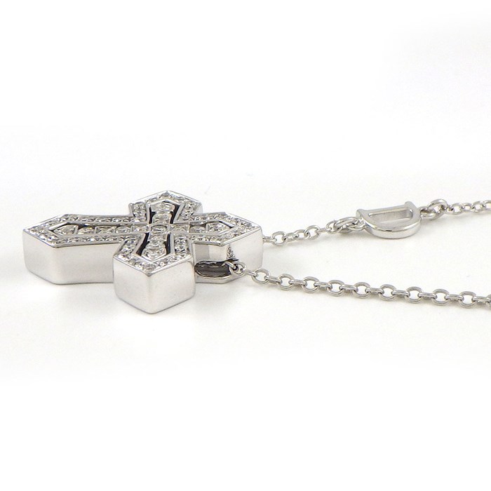 ダミアーニ DAMIANI ネックレス ベルエポック クラウン S クロス パヴェ ダイヤモンド K18WG 【箱・保付き】 【中古】