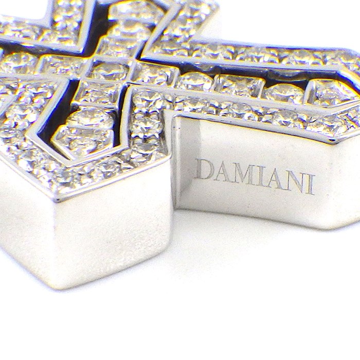 ダミアーニ DAMIANI ネックレス ベルエポック クラウン S クロス パヴェ ダイヤモンド K18WG 【箱・保付き】 【中古】