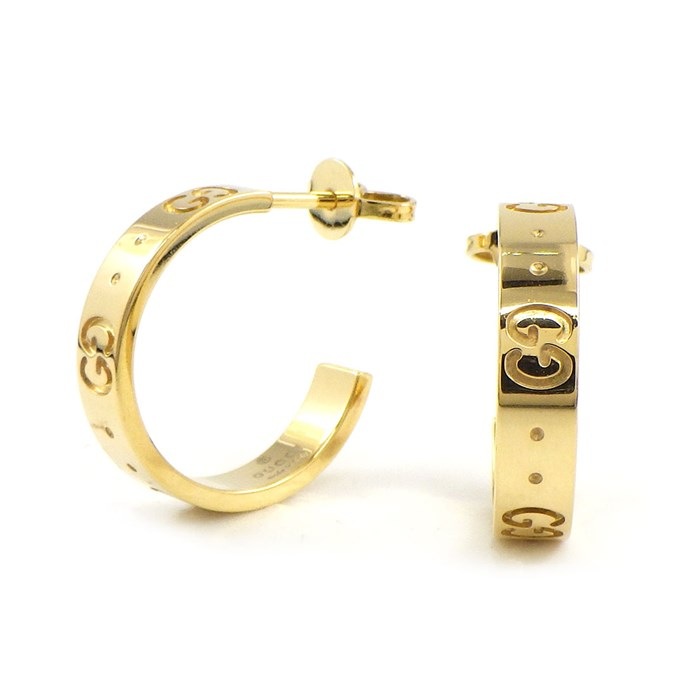 GUCCI GGロゴ ピアス 楽天市場】グッチ GUCCI フープ ピアス アイコン GG ロゴ K18WG