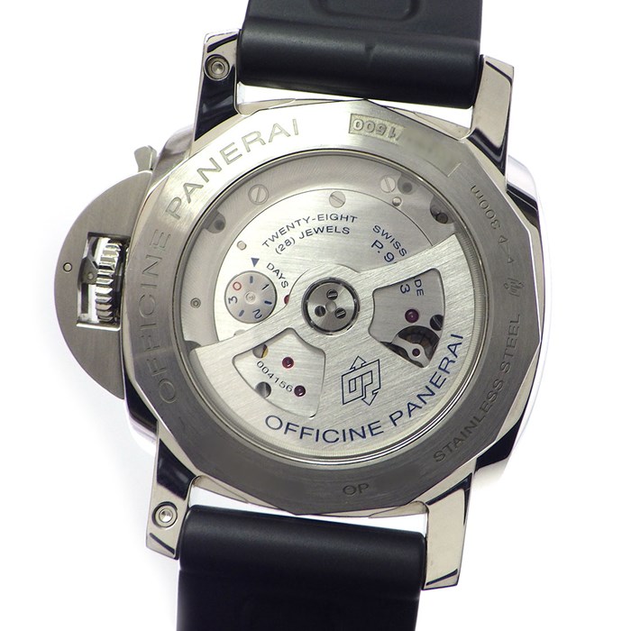 パネライ PANERAI 腕時計 ルミノール 1950 アッチャイオ PAM00531 ブラック文字盤 3デイズ GMT 24時間表示 2タイム表示 パワーリザーブインジゲーター ラバー SS 自動巻き 【箱・保付き】 【中古】