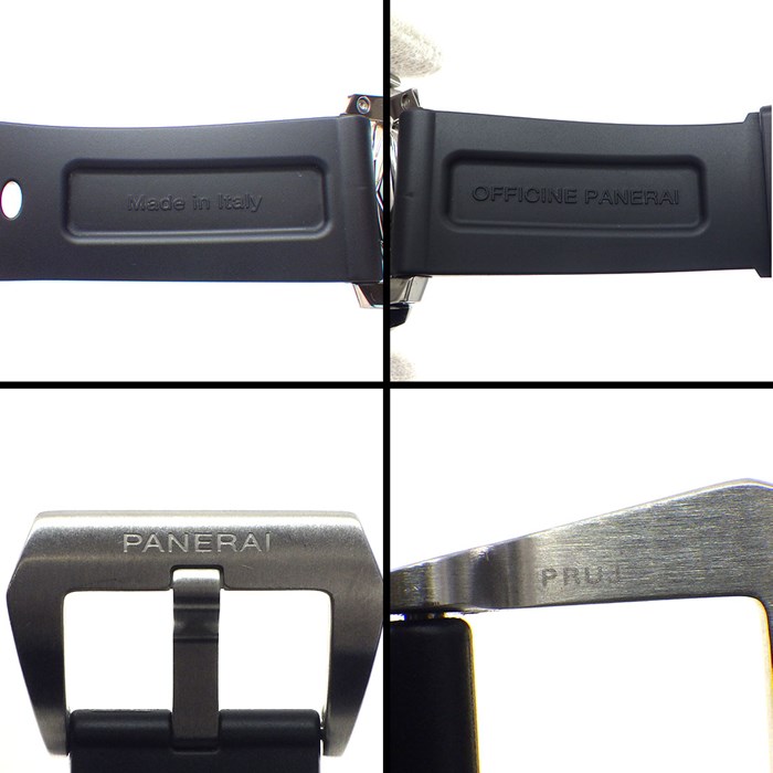 パネライ PANERAI 腕時計 ルミノール 1950 アッチャイオ PAM00531 ブラック文字盤 3デイズ GMT 24時間表示 2タイム表示 パワーリザーブインジゲーター ラバー SS 自動巻き 【箱・保付き】 【中古】