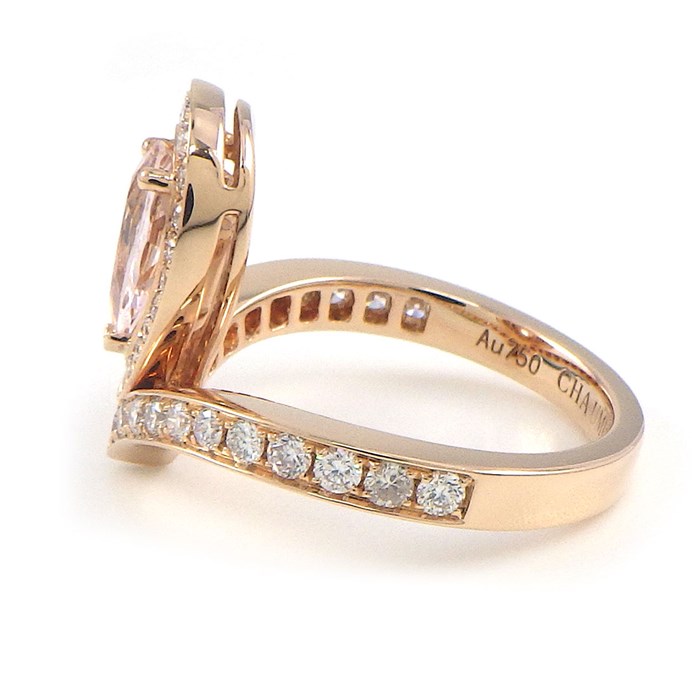 ショーメ Chaumet リング ジョゼフィーヌ エグレット 1ポイント ペアシェイプ ピンク クォーツ ラウンドカット ダイヤモンド K18PG 10号 / #51 【中古】
