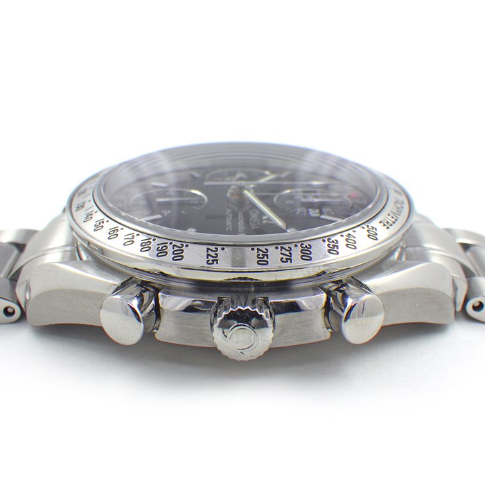 オメガ OMEGA 腕時計 スピードマスター デイデイト 3523.50 日本限定モデル トリプルカレンダー クロノグラフ タキメーター スモールセコンド GMT ブラック文字盤 SS 自動巻き 【中古】