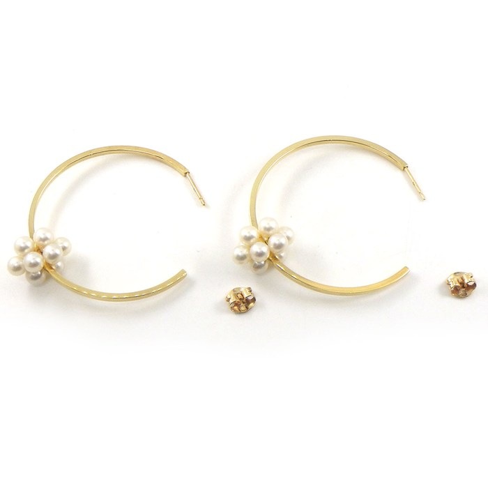 タサキ 田崎真珠 TASAKI ピアス ピラミッド パール EC-3993-18KYG フープ アコヤ真珠 K18YG 【箱・保付き】 【中古】