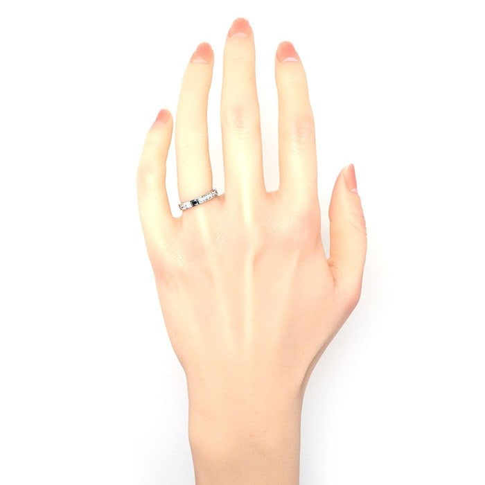 ハリーウィンストン HARRY WINSTON リング トラフィック アクセント バンド WBDPACRFTRF 1ポイント バゲットカット ダイヤモンド 7ポイント ラウンドカット ダイヤモンド 計0.22ct PT950 7号 【中古】