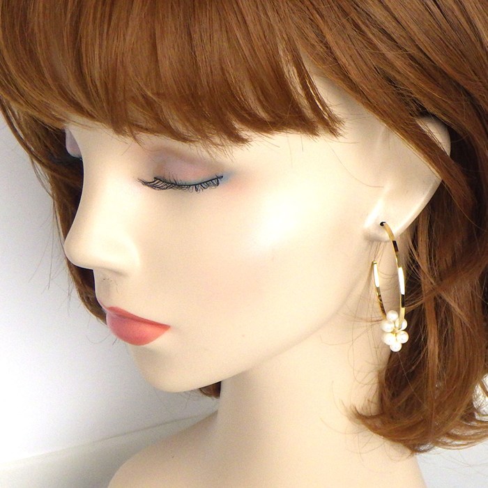 タサキ 田崎真珠 TASAKI ピアス ピラミッド パール EC-3993-18KYG フープ アコヤ真珠 K18YG 【箱・保付き】 【中古】