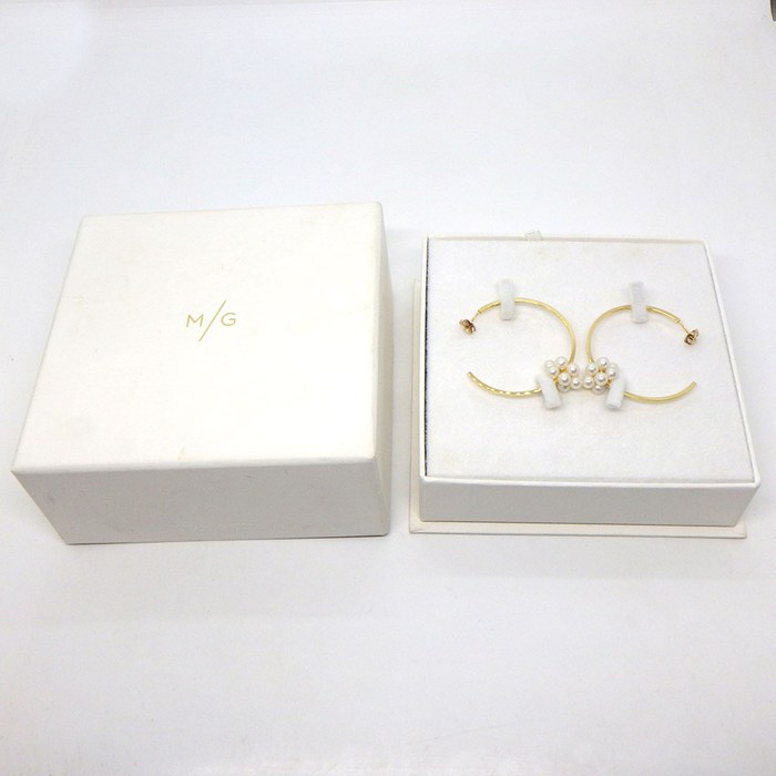 タサキ 田崎真珠 TASAKI ピアス ピラミッド パール EC-3993-18KYG フープ アコヤ真珠 K18YG 【箱・保付き】 【中古】