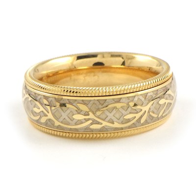 ウェレンドルフ Wellendorff リング トリュフ メッシュ リーフ スライド 回転 ホワイト エマイユ 1ポイント ダイヤモンド K18YG エナメル 白 13号 【中古】