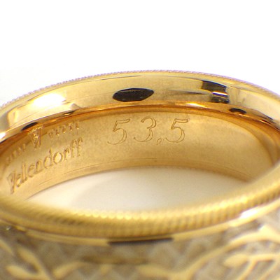 ウェレンドルフ Wellendorff リング トリュフ メッシュ リーフ スライド 回転 ホワイト エマイユ 1ポイント ダイヤモンド K18YG エナメル 白 13号 【中古】