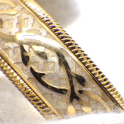 ウェレンドルフ Wellendorff リング トリュフ メッシュ リーフ スライド 回転 ホワイト エマイユ 1ポイント ダイヤモンド K18YG エナメル 白 13号 【中古】