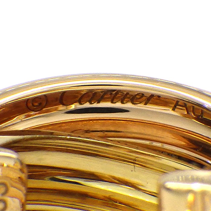 カルティエ Cartier ピアス トリニティ フープ スリーカラー K18PG K18WG K18YG 【箱・保付き】 【中古】