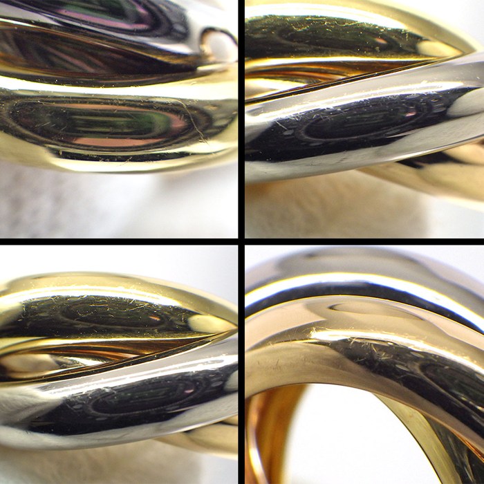 カルティエ Cartier ピアス トリニティ フープ スリーカラー K18PG K18WG K18YG 【箱・保付き】 【中古】
