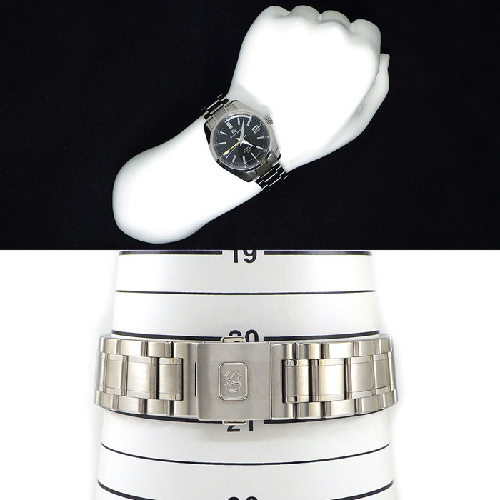 グランドセイコー Grand Seiko 腕時計 メカニカルハイビート SBGJ213/9S86-0OA0 マスターショップ限定 ブラック文字盤 デイト 裏スケ GMT SS 自動巻き 【中古】
