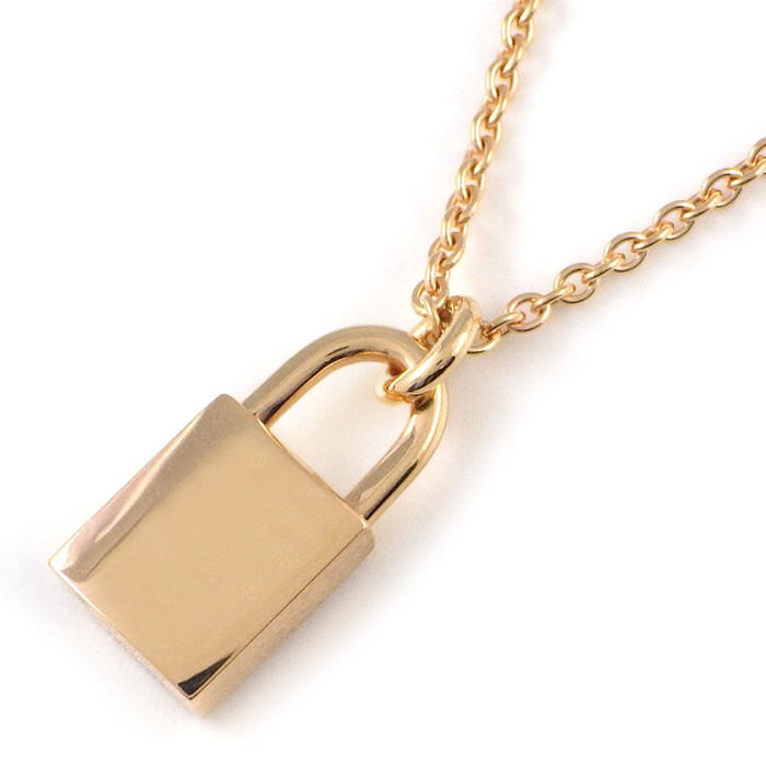 エルメス HERMES ネックレス ケリー カデナ H121332B 錠 H ロゴ 18ポイント ダイヤモンド 計0.09ct K18PG 【中古】