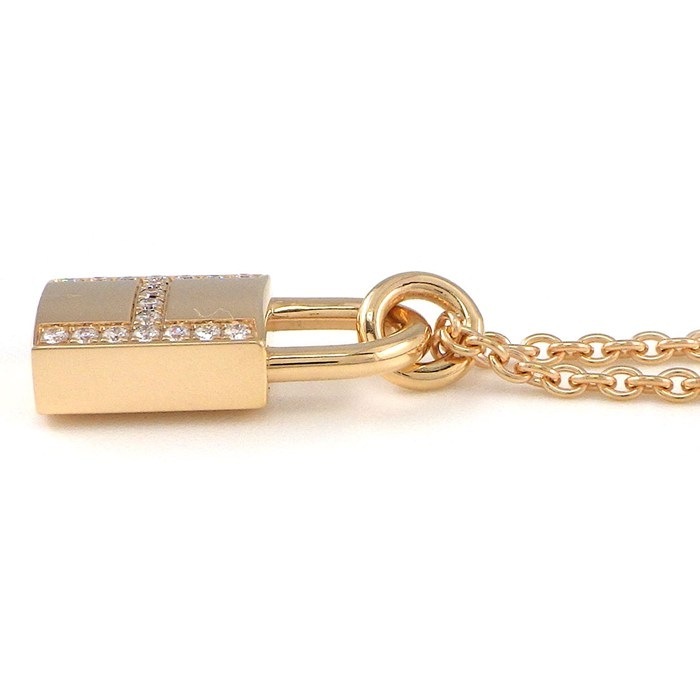エルメス HERMES ネックレス ケリー カデナ H121332B 錠 H ロゴ 18ポイント ダイヤモンド 計0.09ct K18PG 【中古】