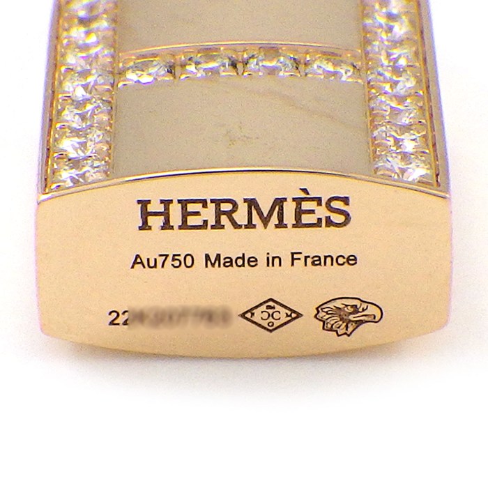 エルメス HERMES ネックレス ケリー カデナ H121332B 錠 H ロゴ 18ポイント ダイヤモンド 計0.09ct K18PG 【中古】