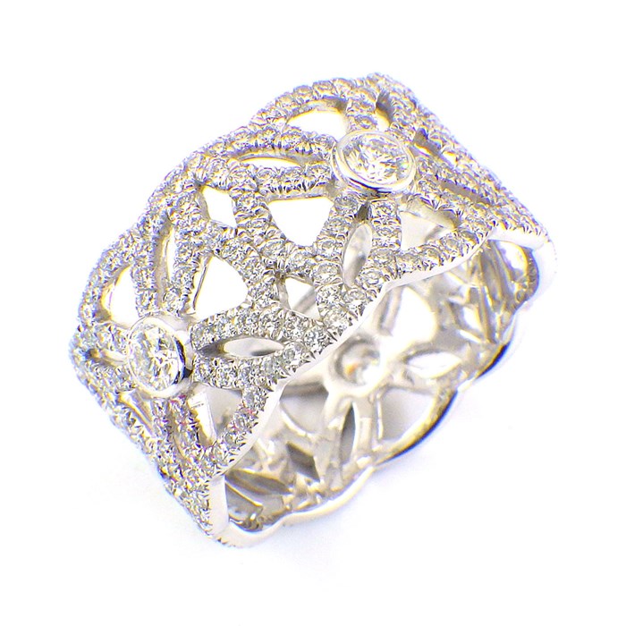 【ピアジェ PIAGET】リング エキストリームリー Extremely G34L2C00 レース細工 フラワー 花 フルパヴェ 315ポイント ダイヤモンド 約1.47ct K18WG 13.5号 / #54 