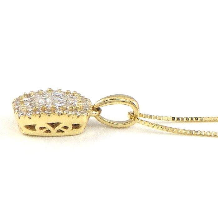 【ダイヤモンド】 ネックレス パヴェ ダイヤモンド 計0.35ct K18YG 【中古】