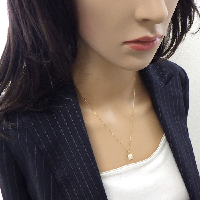 【ダイヤモンド】 ネックレス パヴェ ダイヤモンド 計0.35ct K18YG 【中古】