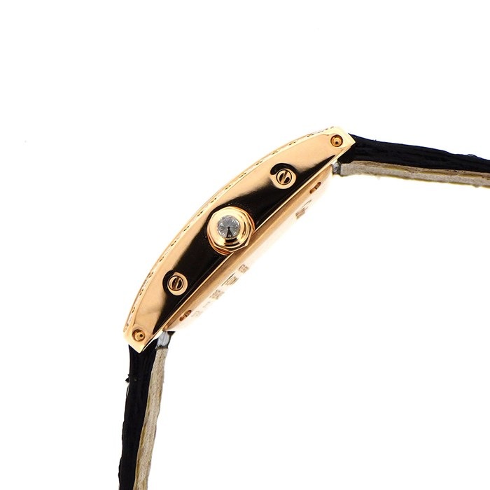 Cartier ブラックレザー クォーツ時計 Cartier マストタンクデイト W1014354 クオーツ 腕時計 LM/26MM