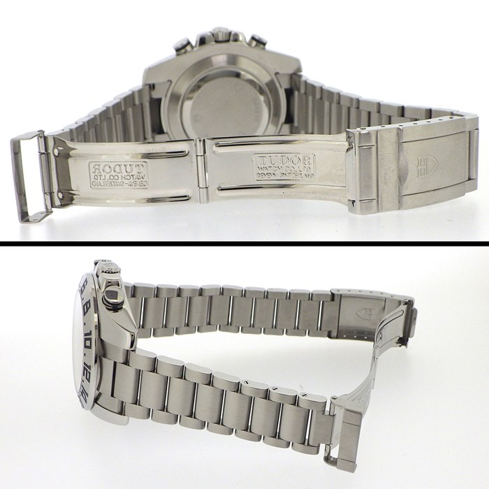 チューダー(チュードル) TUDOR 腕時計 アイコノート 20400 クロノグラフ GMT デイト タキメーター スモールセコンド サンレイ シルバー文字盤 SS 自動巻き 【中古】