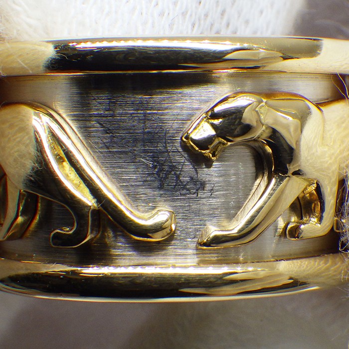 カルティエ Cartier リング マハンゴ パンサーモチーフ K18YG K18WG 9号 / #50 【中古】