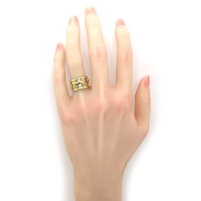 カルティエ Cartier リング マハンゴ パンサーモチーフ K18YG K18WG 9号 / #50 【中古】