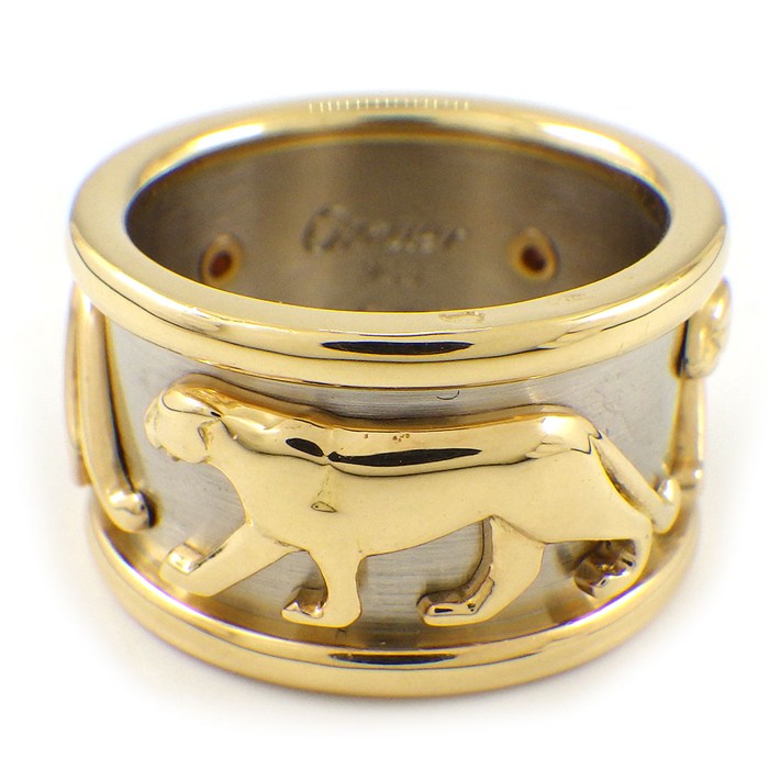 カルティエ Cartier リング マハンゴ パンサーモチーフ K18YG K18WG 9号 / #50 【中古】