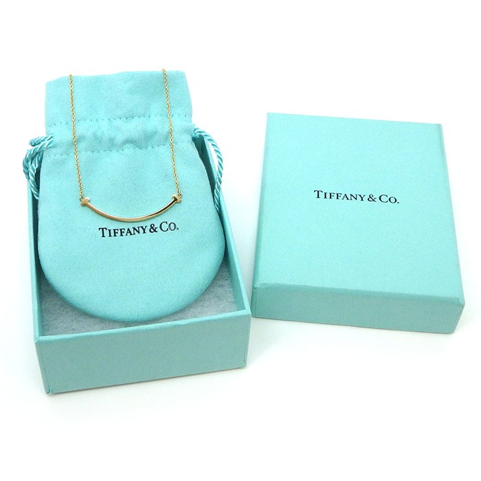  ティファニー Tiffany & Co. ネックレス Tスマイル スモール 60011679 K18YG 【中古】