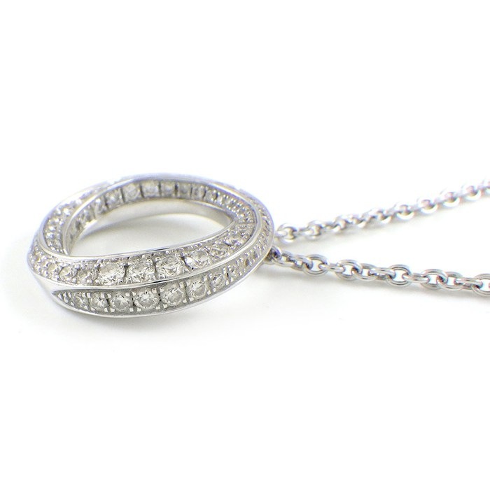 グラフ Graff GRAFF ネックレス スパイラル パヴェ RGP599 ラウンド サークル ダイヤモンド 計0.65ct K18WG 【箱・保付き】 【中古】