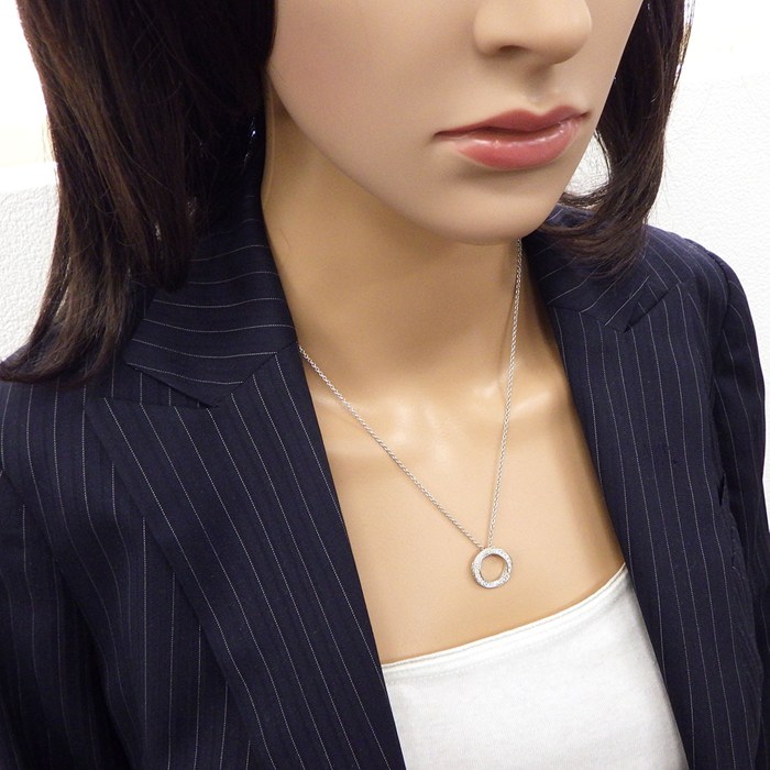 グラフ Graff GRAFF ネックレス スパイラル パヴェ RGP599 ラウンド サークル ダイヤモンド 計0.65ct K18WG 【箱・保付き】 【中古】