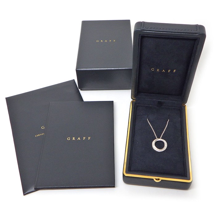 グラフ Graff GRAFF ネックレス スパイラル パヴェ RGP599 ラウンド サークル ダイヤモンド 計0.65ct K18WG 【箱・保付き】 【中古】