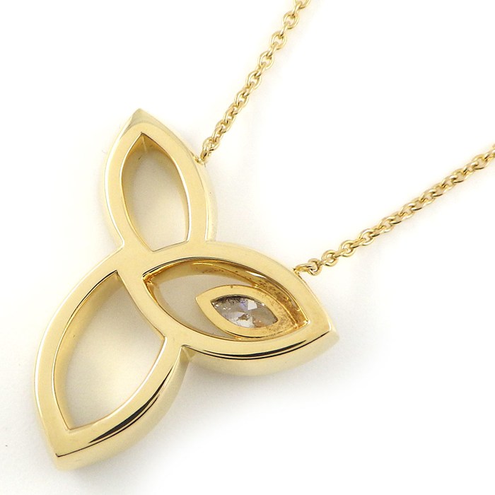 ハリーウィンストン HARRY WINSTON ネックレス リリークラスター PEDYMQRFLC 1ポイント マーキスカット ダイヤモンド 45ポイント ラウンドブリリアントカット ダイヤモンド 計0.68ct K18YG 【中古】