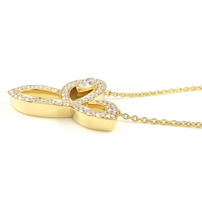 ハリーウィンストン HARRY WINSTON ネックレス リリークラスター PEDYMQRFLC 1ポイント マーキスカット ダイヤモンド 45ポイント ラウンドブリリアントカット ダイヤモンド 計0.68ct K18YG 【中古】