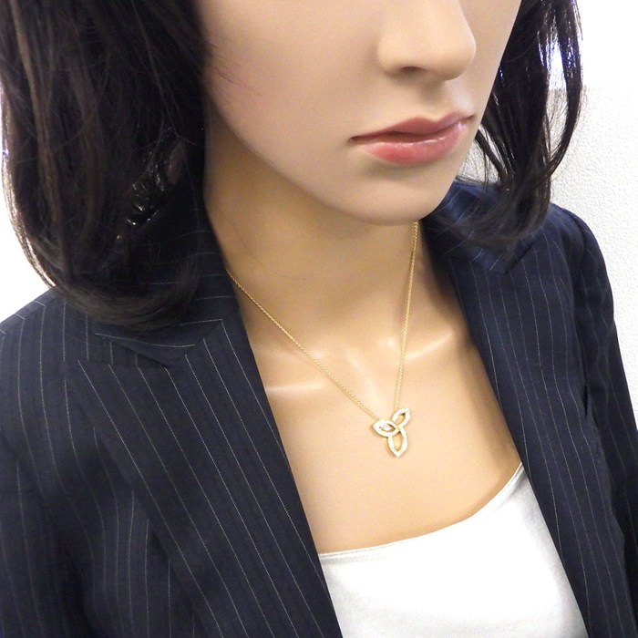 ハリーウィンストン HARRY WINSTON ネックレス リリークラスター PEDYMQRFLC 1ポイント マーキスカット ダイヤモンド 45ポイント ラウンドブリリアントカット ダイヤモンド 計0.68ct K18YG 【中古】