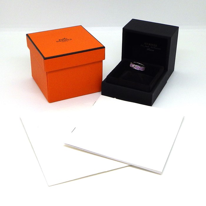 エルメス HERMES リング ケリー PM 87ポイント ピンク ガーネット K18WG 11.5号 / #52 【箱・保付き】 【中古】