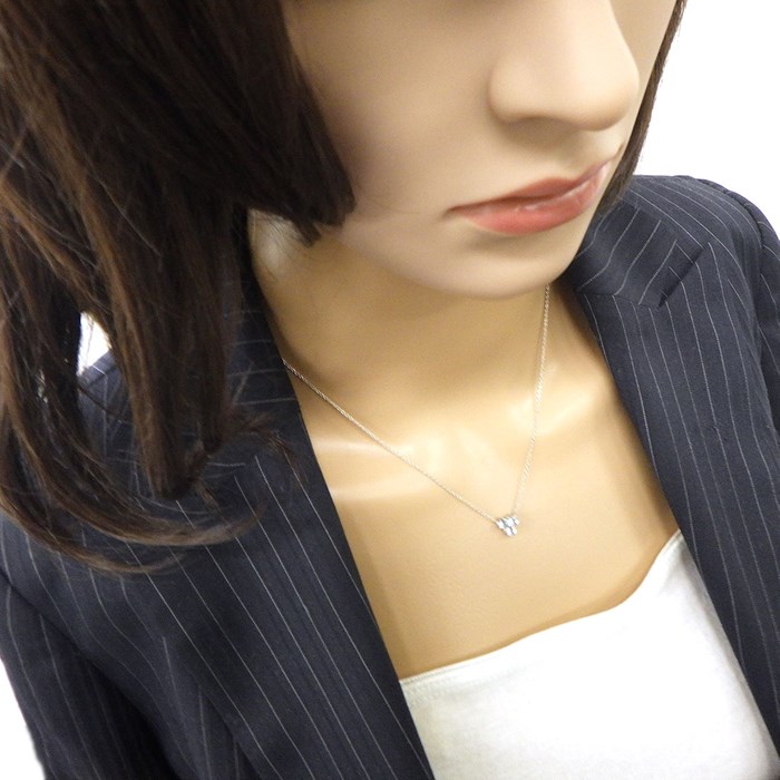 ティファニー Tiffany & Co. ネックレス アリア 3ポイント アクアマリン K18WG 【中古】