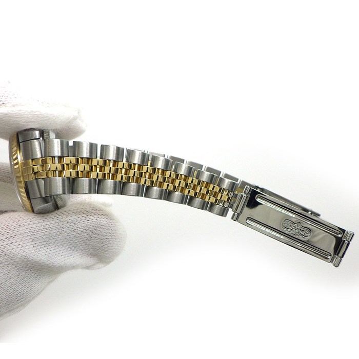 ロレックス Rolex 腕時計 デイトジャスト 79173 Y番 2002年製 サンレイ シャンパンゴールド文字盤 ローマンインデックス デイト K18YG SS 自動巻き 【箱・保付き】 【中古】 ロレックス Rolex 腕時計 デイトジャスト 79173G Y番 2002年 10