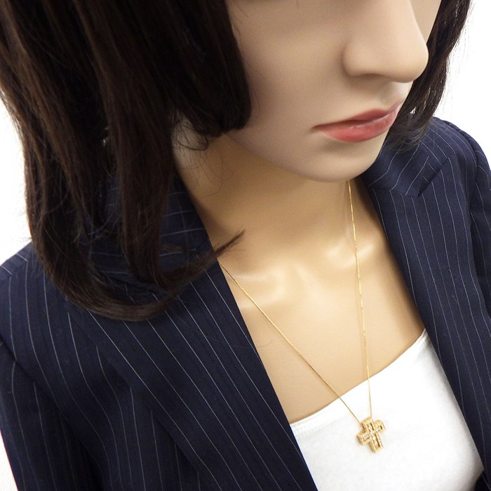 ダミアーニ DAMIANI ネックレス ベルエポック S 20053692 クロス パヴェ ダイヤモンド 計0.61ct K18PG 【中古】