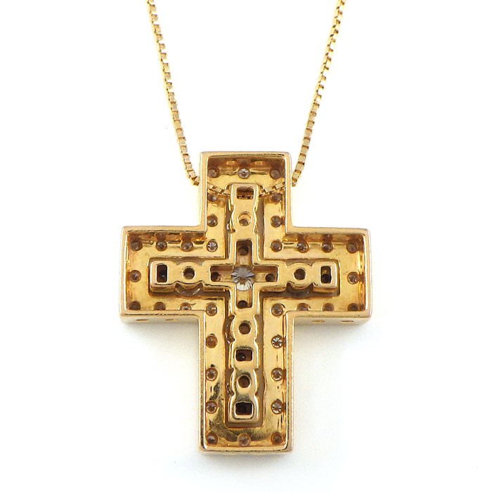 ダミアーニ DAMIANI ネックレス ベルエポック S 20053692 クロス パヴェ ダイヤモンド 計0.61ct K18PG 【中古】